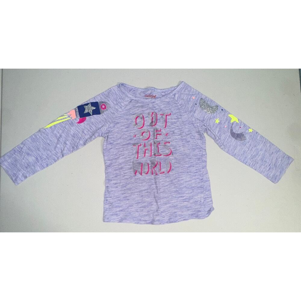 Lot of 2 Cat & Jack Girls 4/5 XS Long Sleeve Top Casual Everyday Playwear